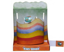 Papercraft imprimible y armable del Diorama del videojuego "Tiny Wings". Manualidades a Raudales.